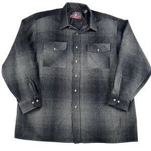Back Packer Sportswear Long Sleeve Wool Blend Grey Button Down Shirt Sz XXL